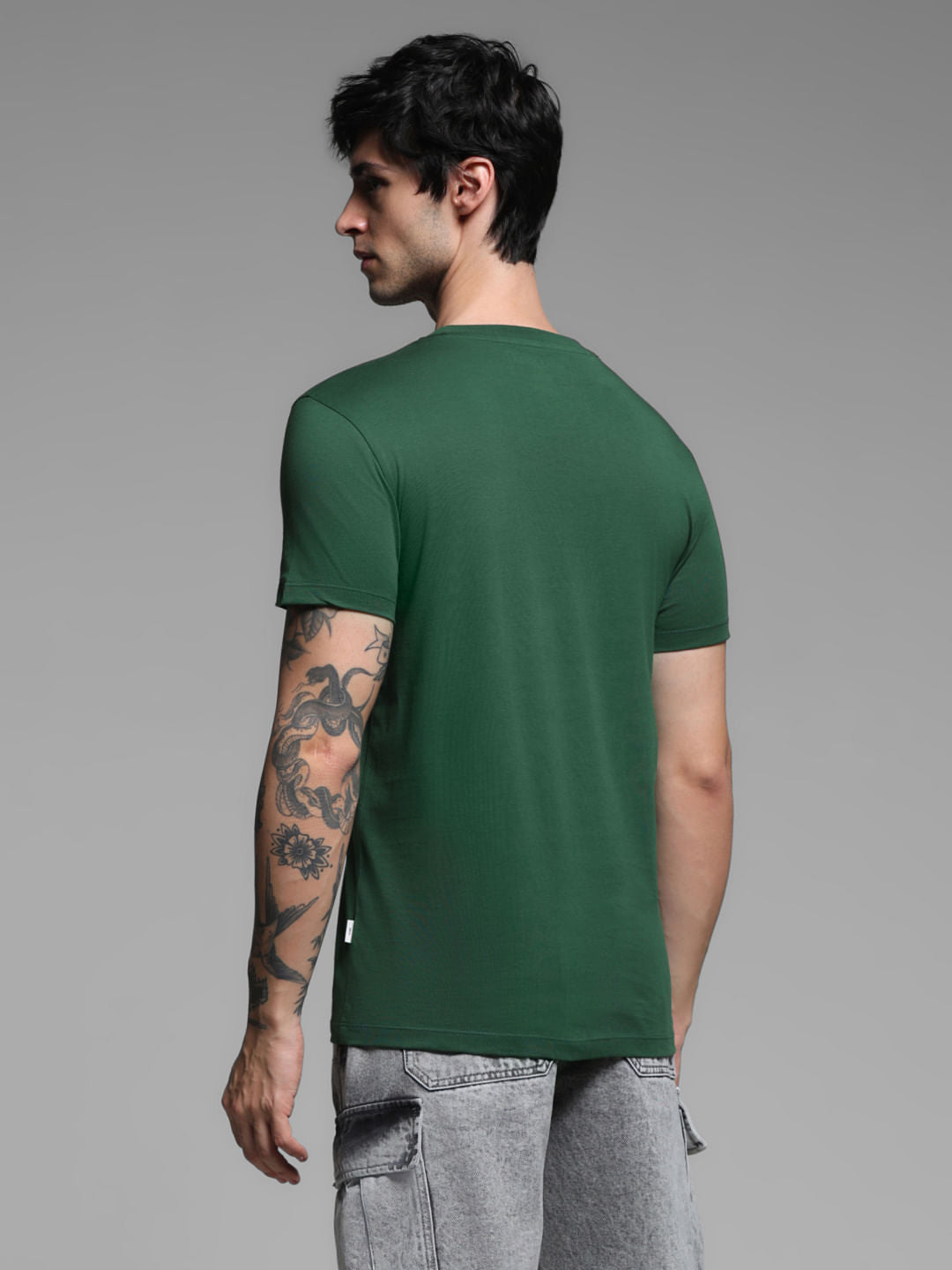 Dark Green Cotton T-Shirt