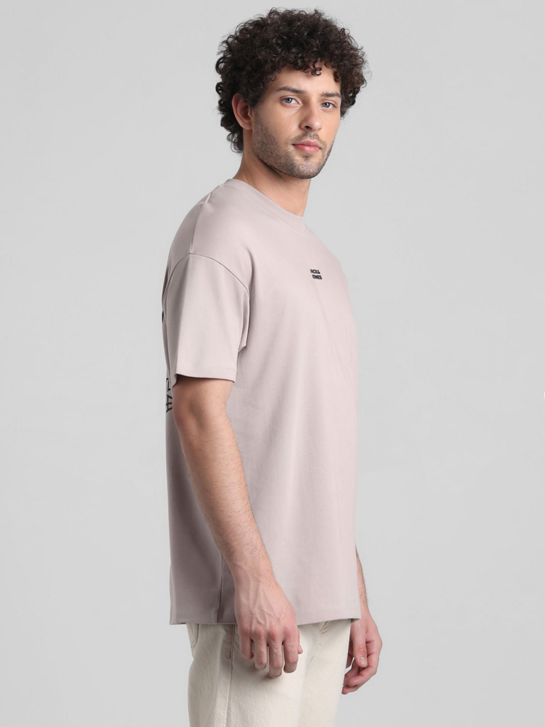 Light Brown Graphic Printed Oversized T-shirt