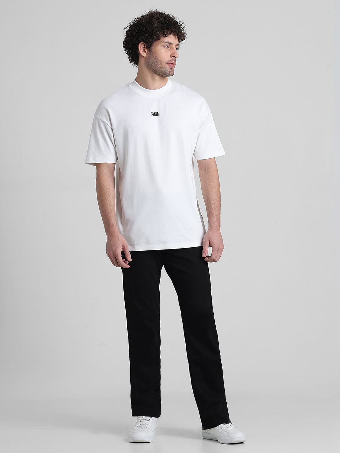 White Graphic Printed Oversized T-shirt