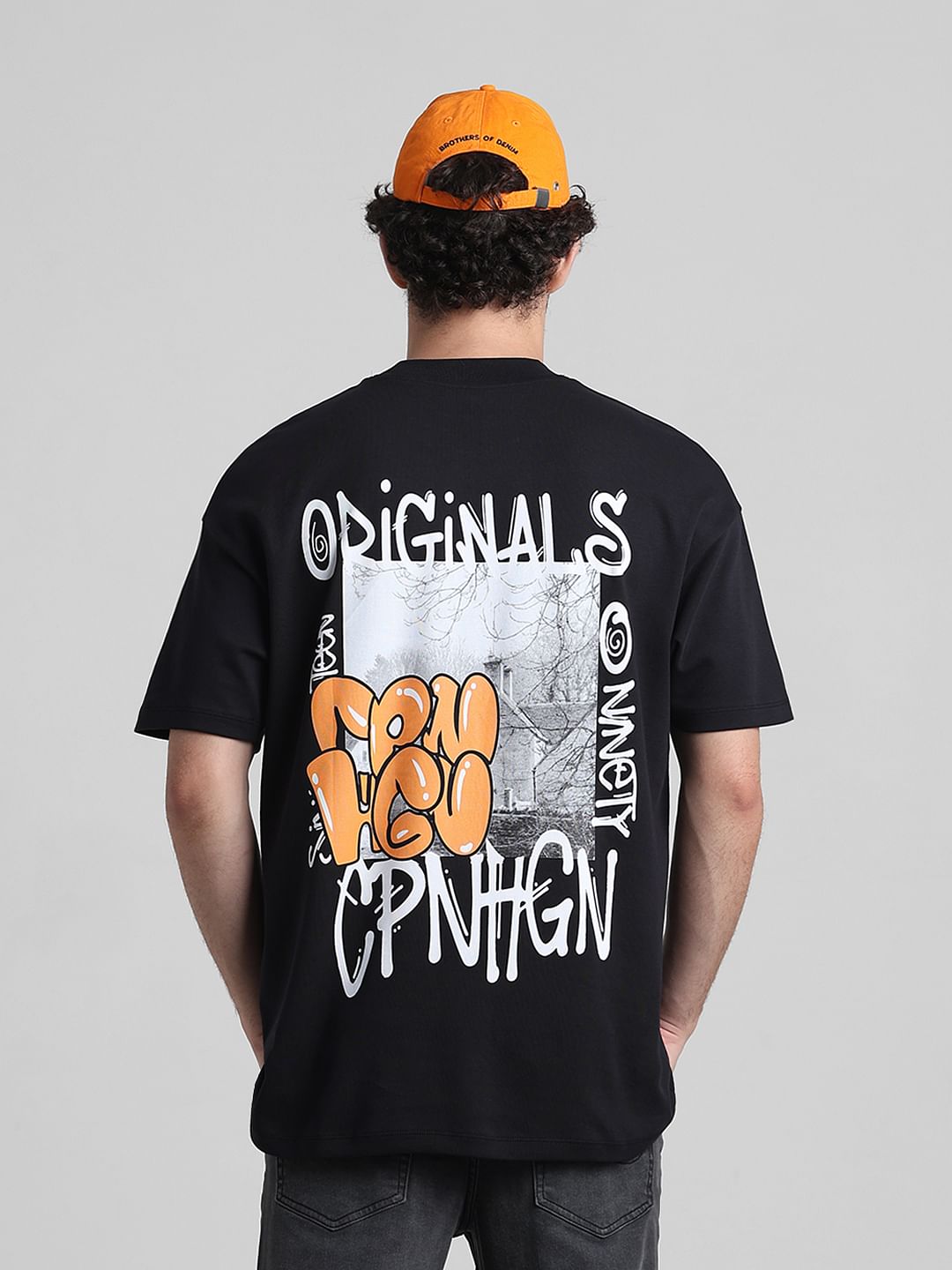 Black Graphic Printed Oversized T-shirt