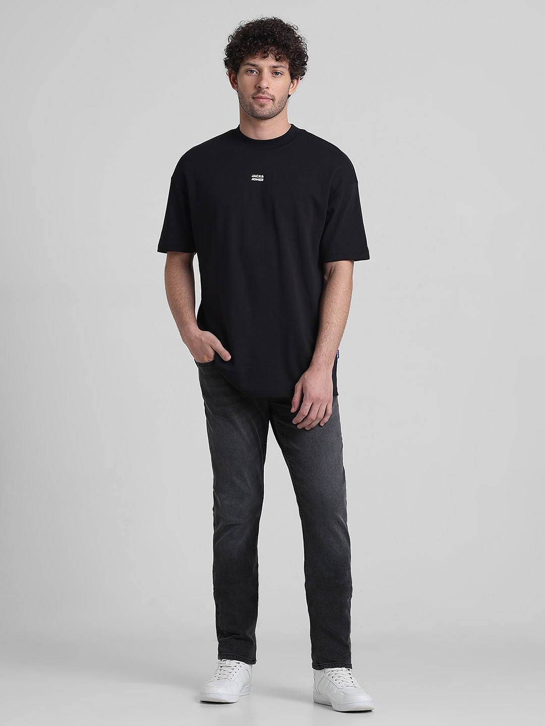 Black Graphic Printed Oversized T-shirt