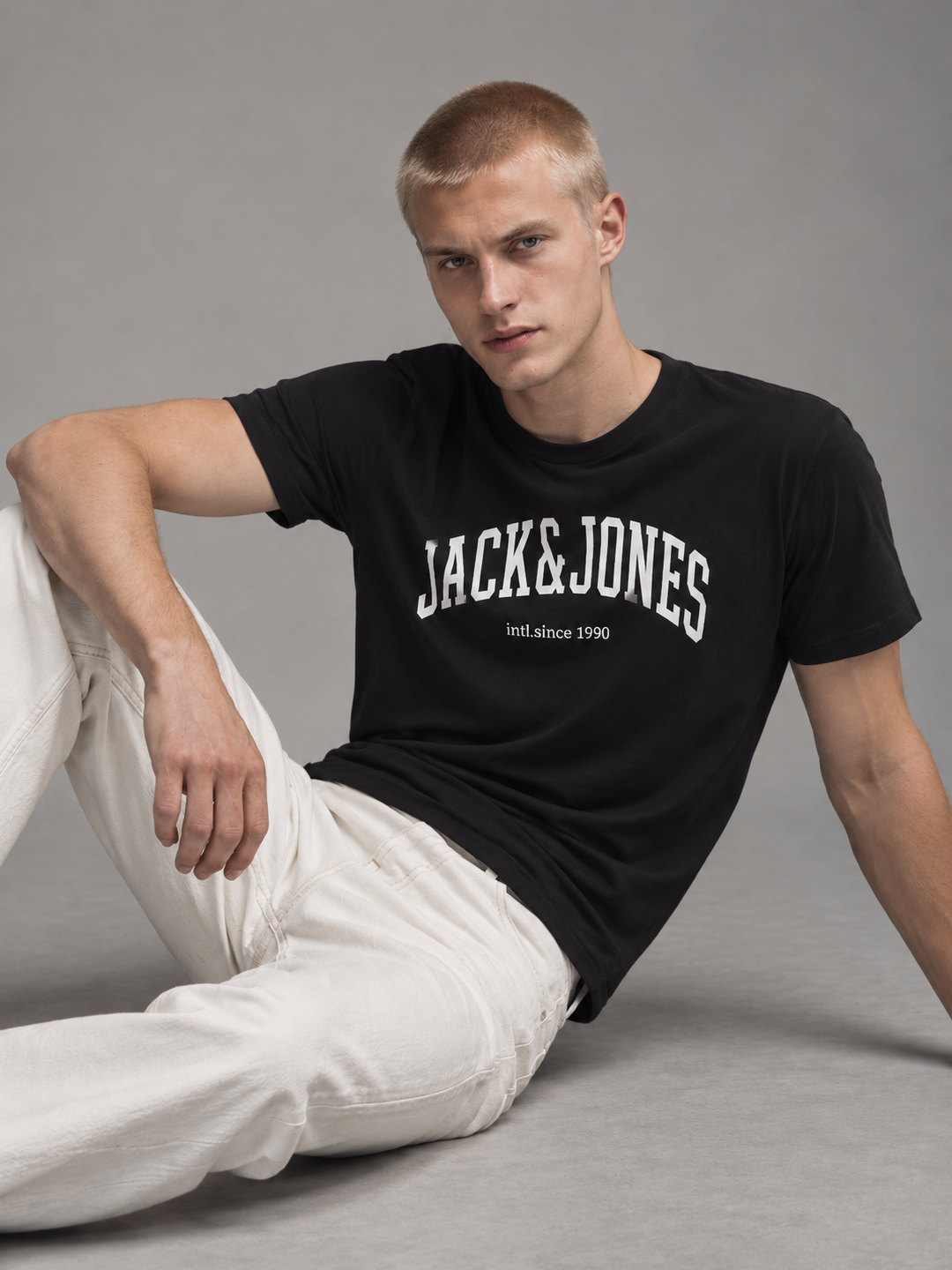 Black Logo Print Crew Neck T-shirt