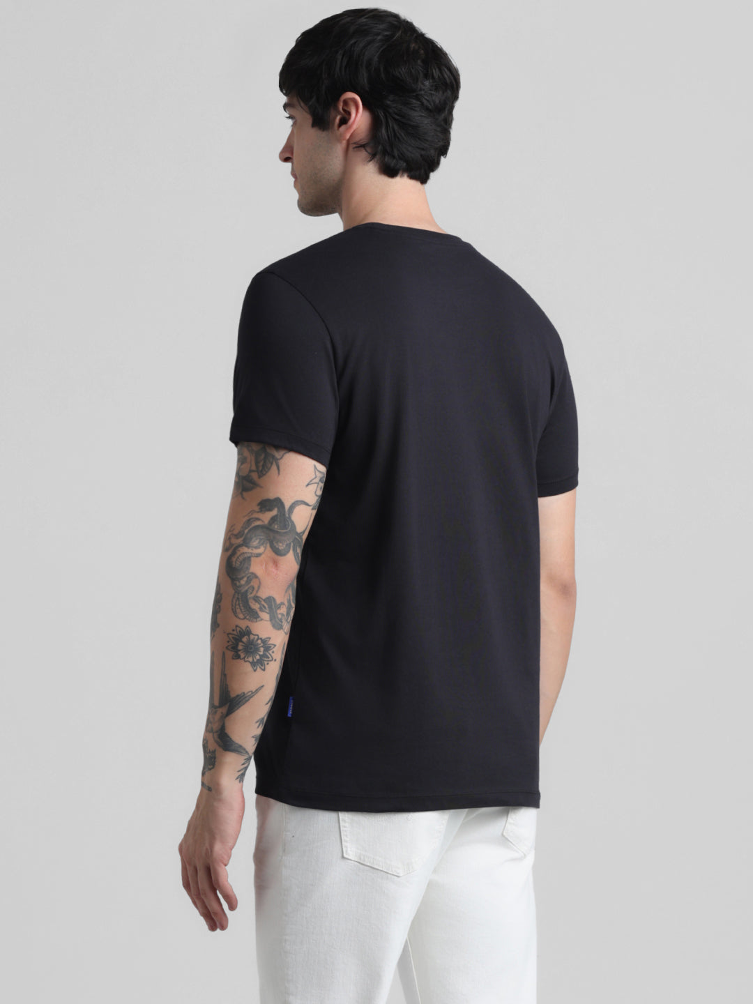Black Logo Print Crew Neck T-shirt