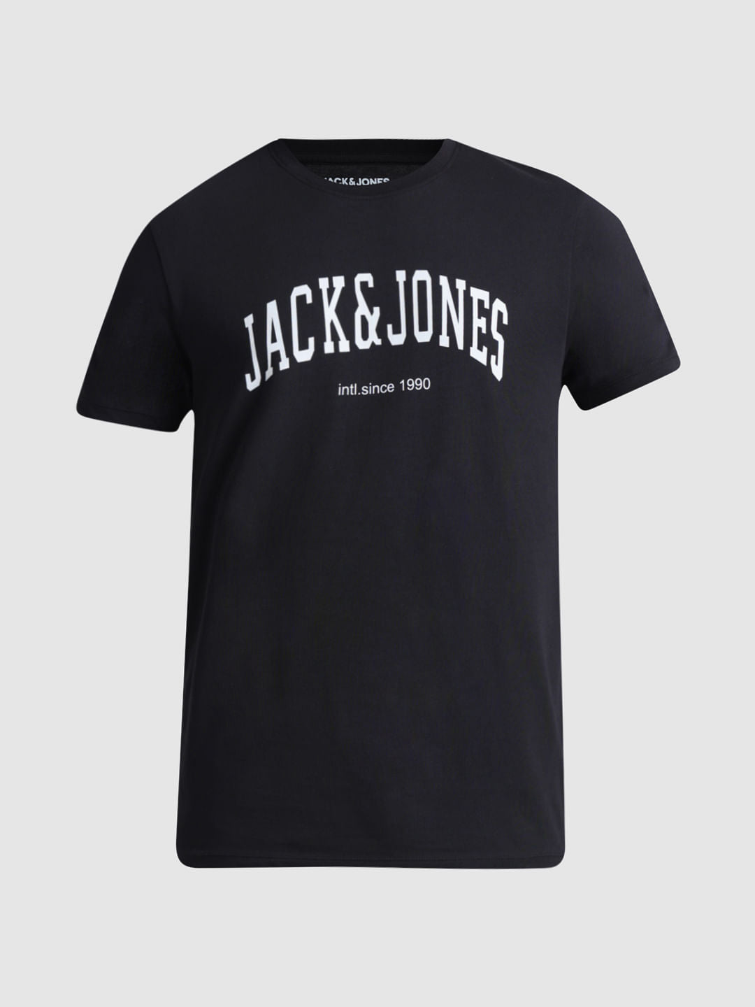 Black Logo Print Crew Neck T-shirt