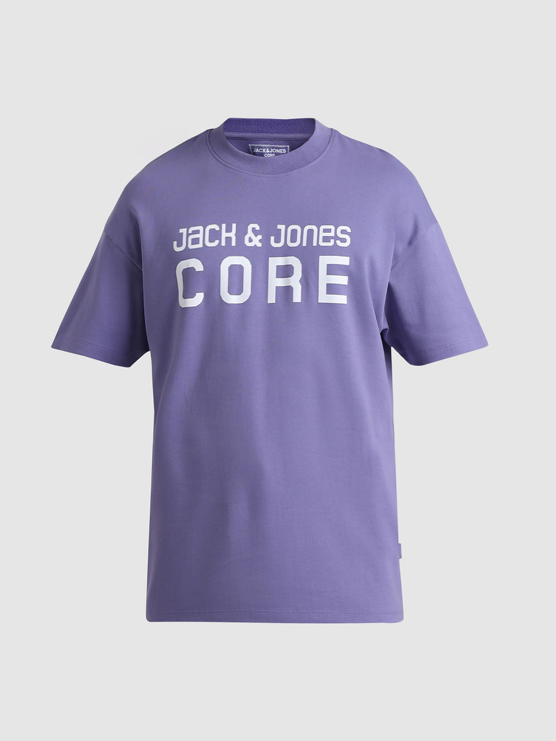 Purple Logo Print Oversized Crew Neck T-shirt