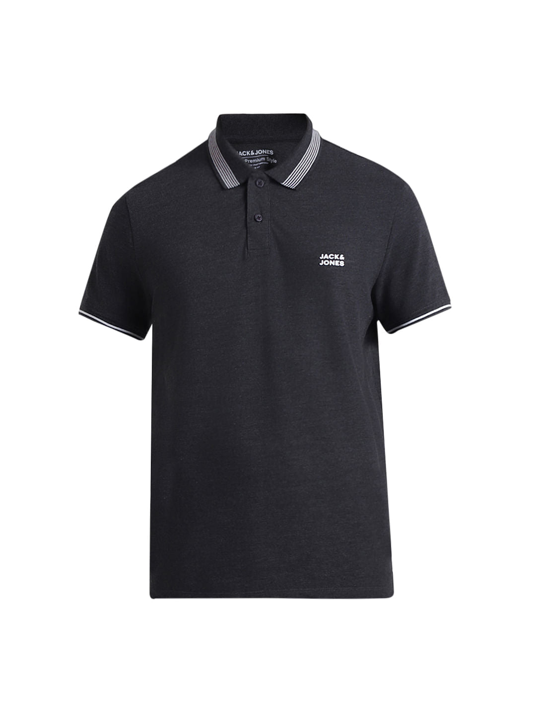 Black Contrast Tipping Polo T-shirt