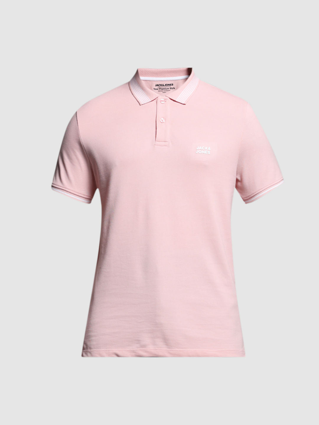 Light Pink Logo Print Polo