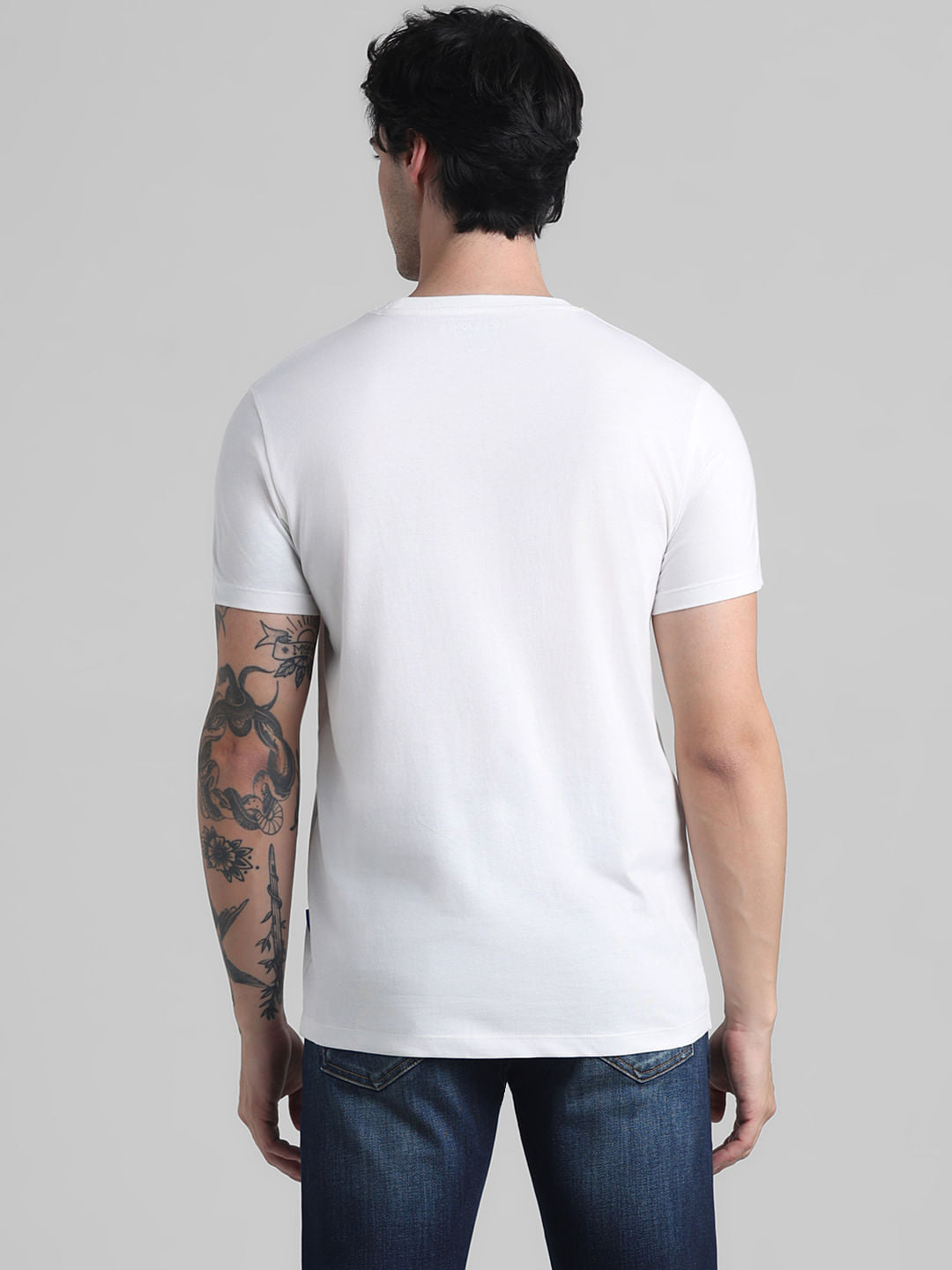 White Chest Branding Crew Neck T-shirt