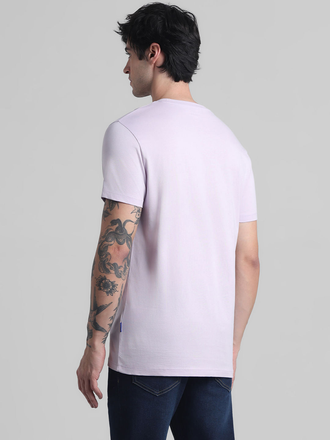Lilac Chest Branding Crew Neck T-shirt