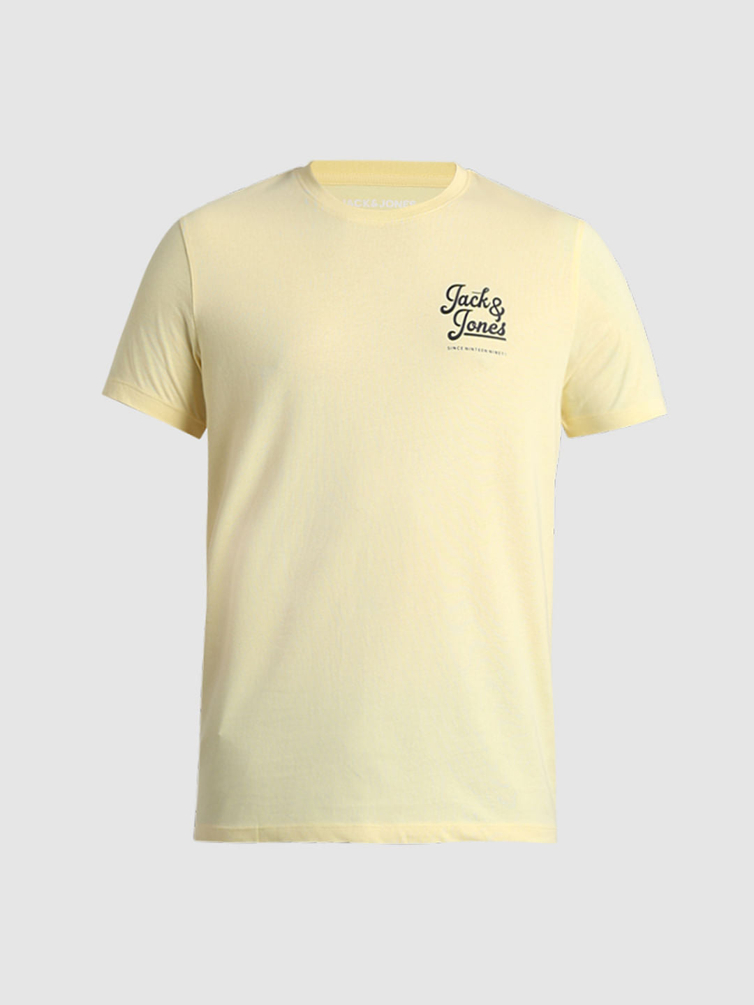 Yellow Chest Branding Crew Neck T-shirt