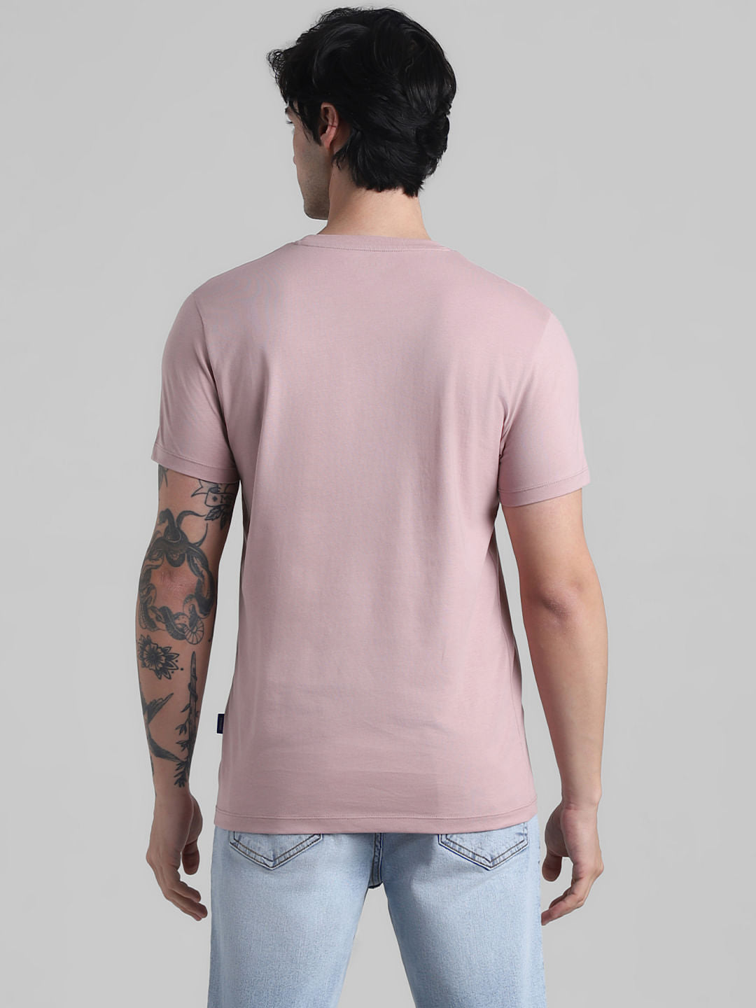 Mauve Logo Text Crew Neck T-shirt