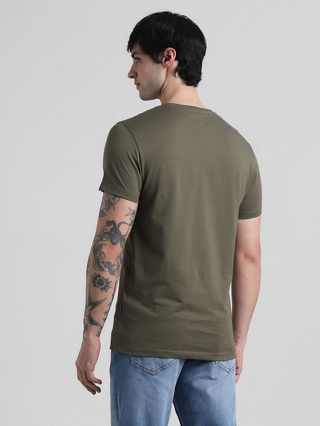 Green Logo Text Crew Neck T-shirt