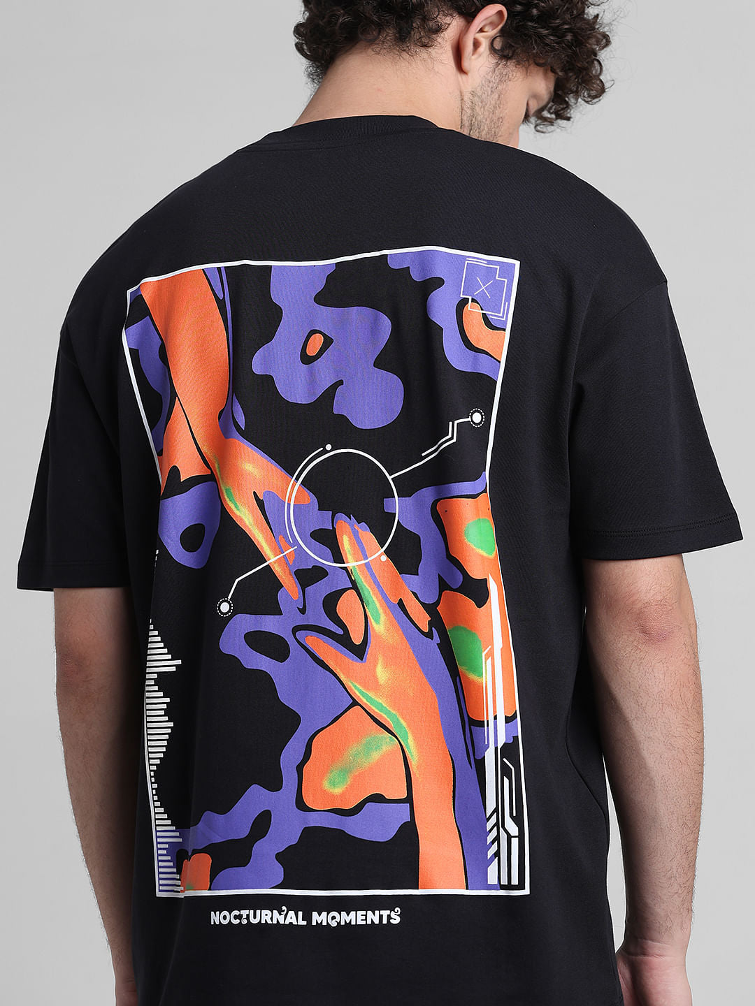 Black Graphic Printed Oversized T-shirt