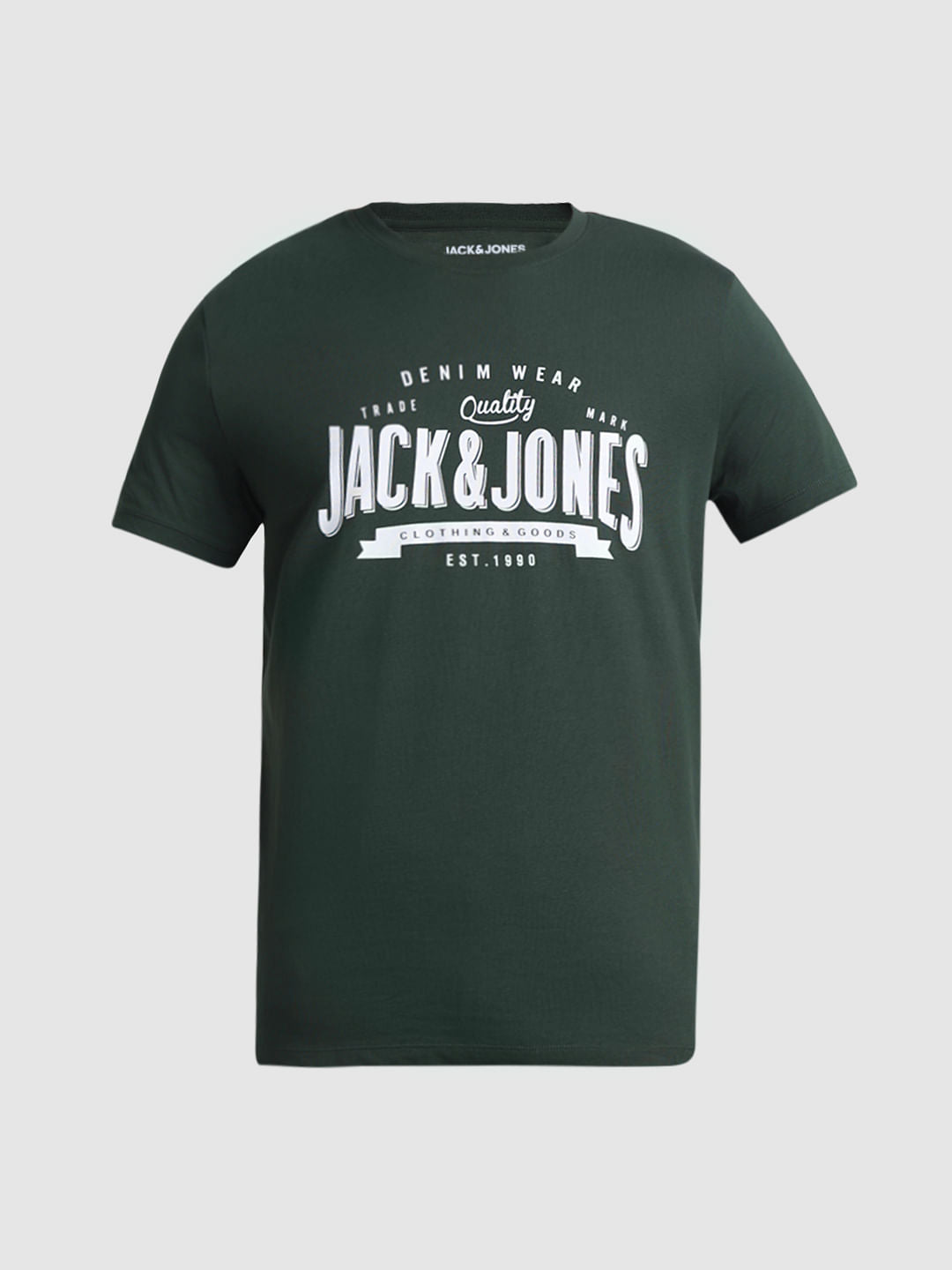 Green Logo Print Crew Neck T-shirt