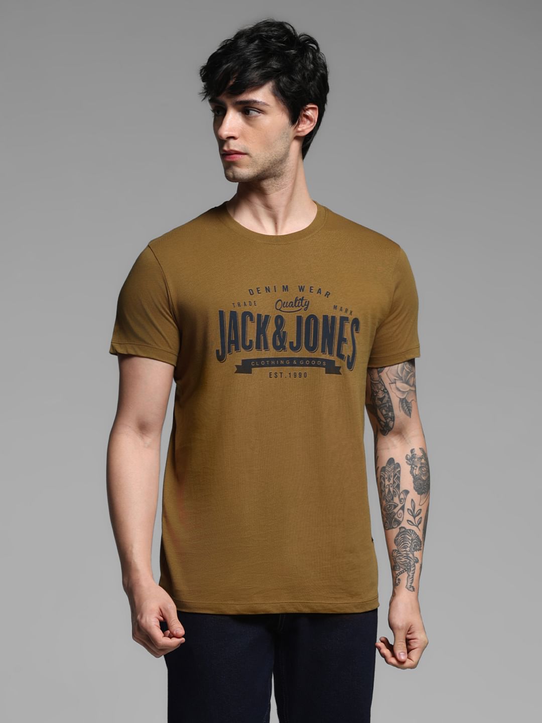 Dark Brown Printed T-shirt