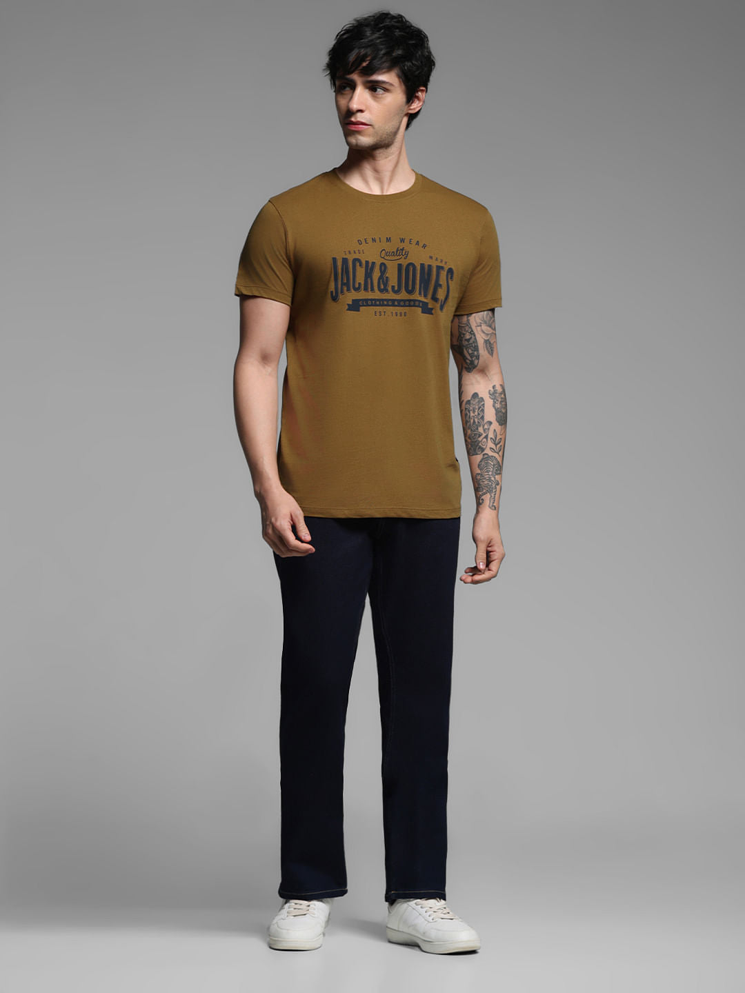 Dark Brown Printed T-shirt