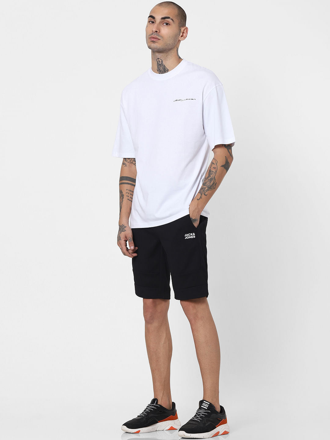 White Scream Print Crew Neck T-shirt