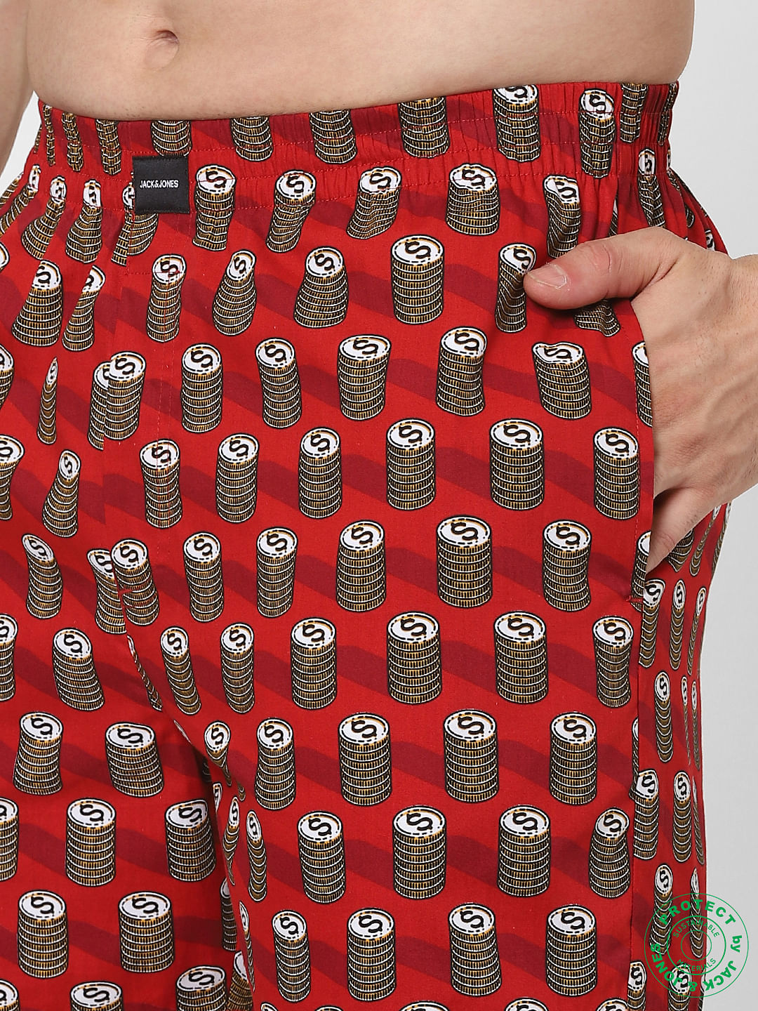 Red Dollar Print Boxers