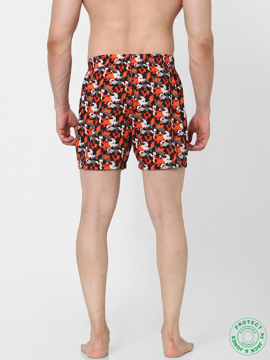 Orange Abstract Print Boxers