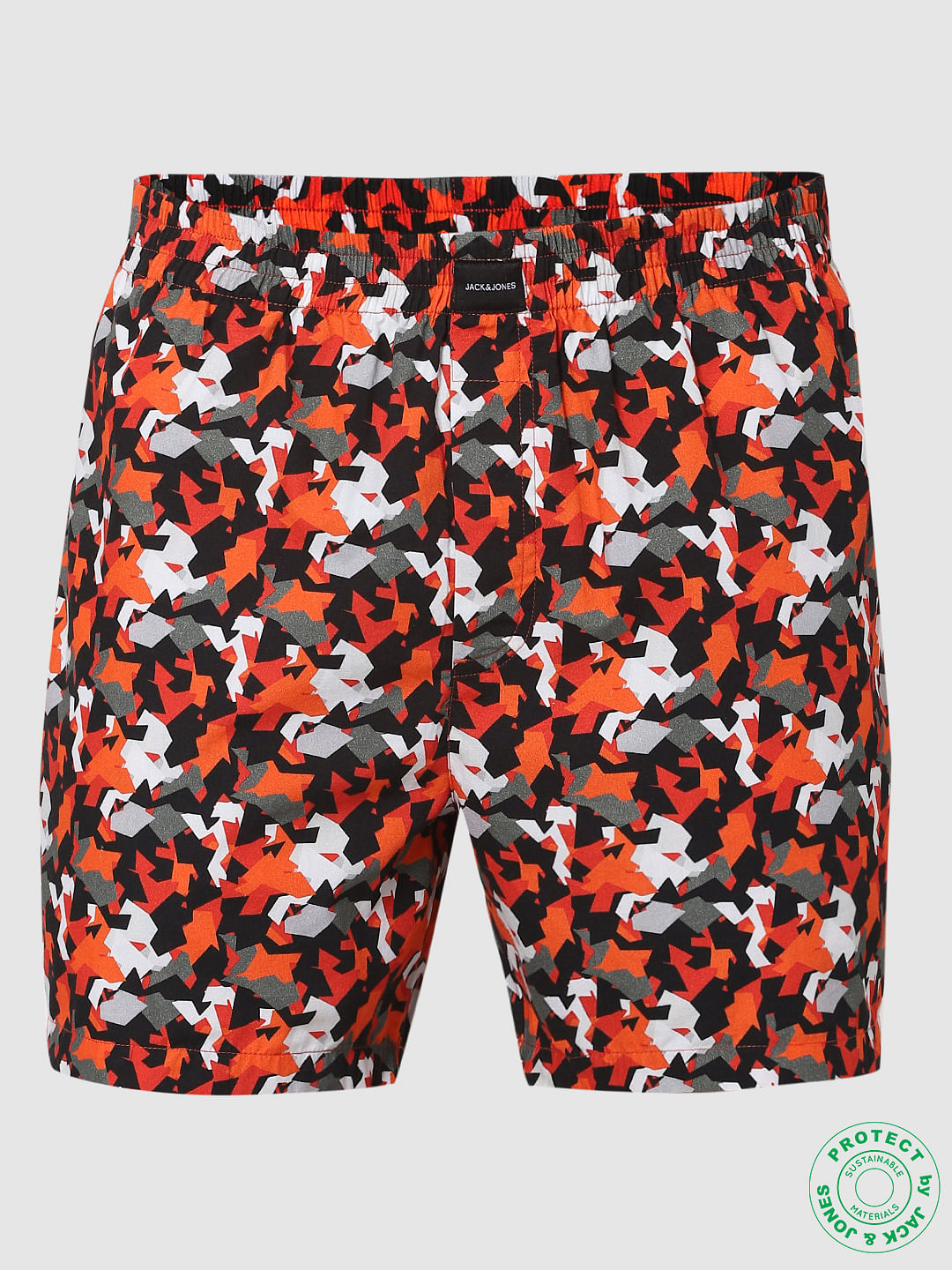 Orange Abstract Print Boxers