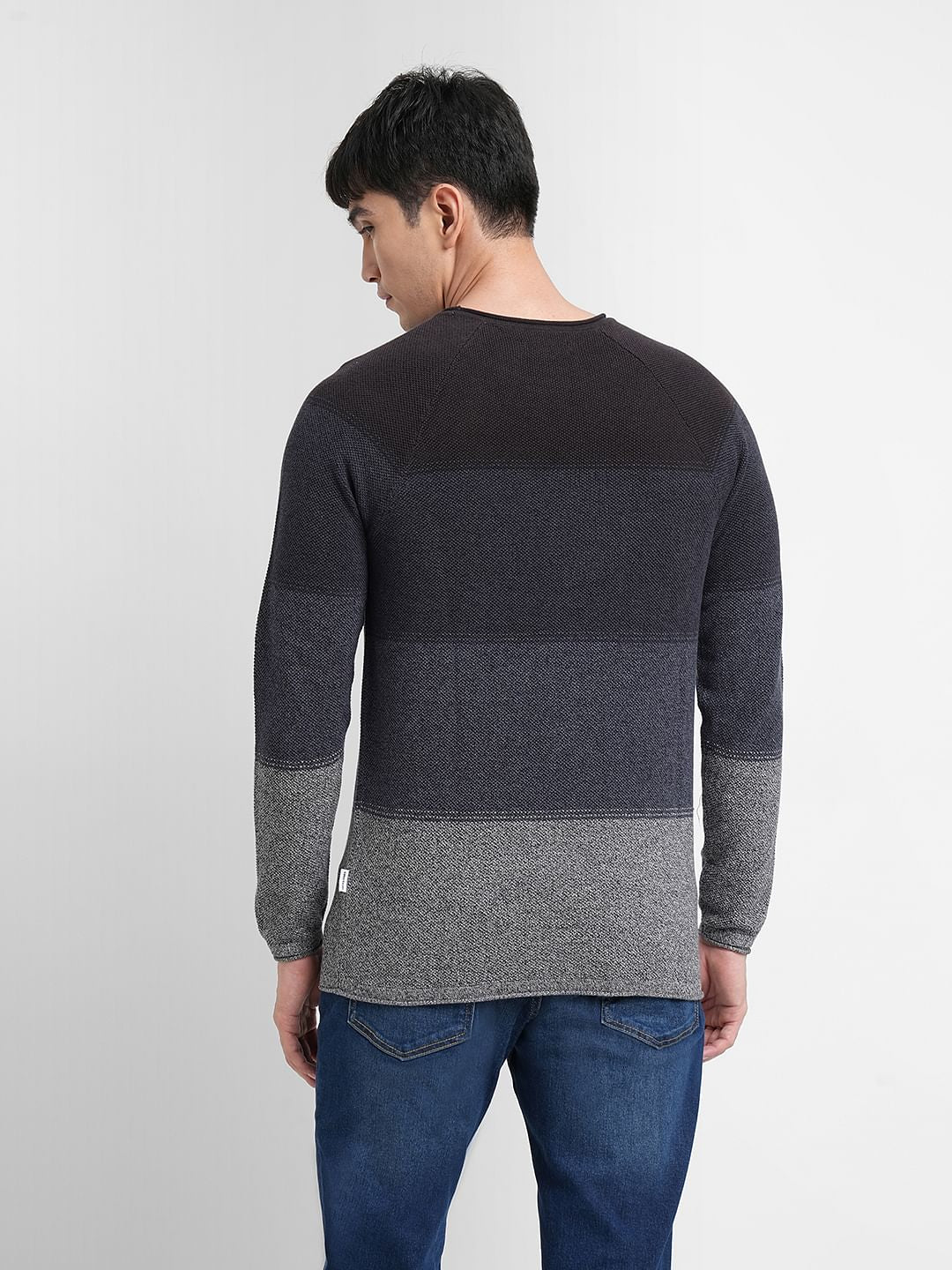 Blue Colourblocked Pullover