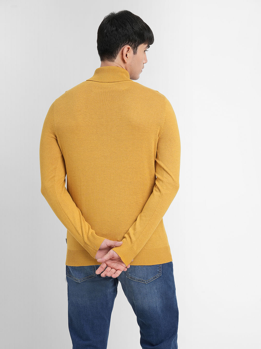 Yellow Roll Neck Pullover