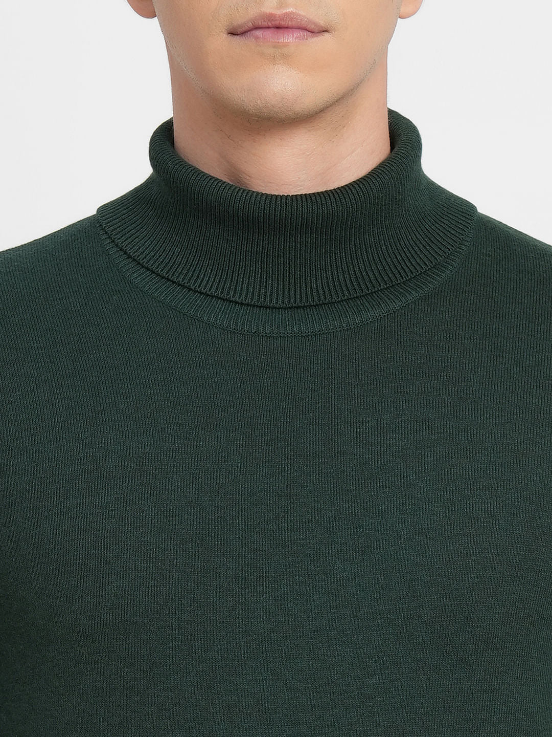 Green Roll Neck Pullover