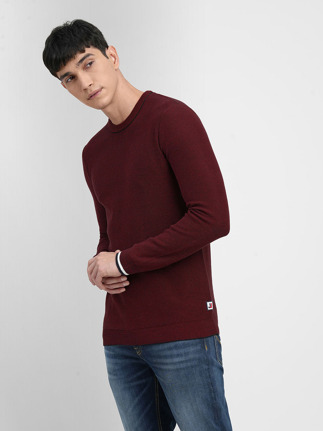 Dark Red Cotton Pullover