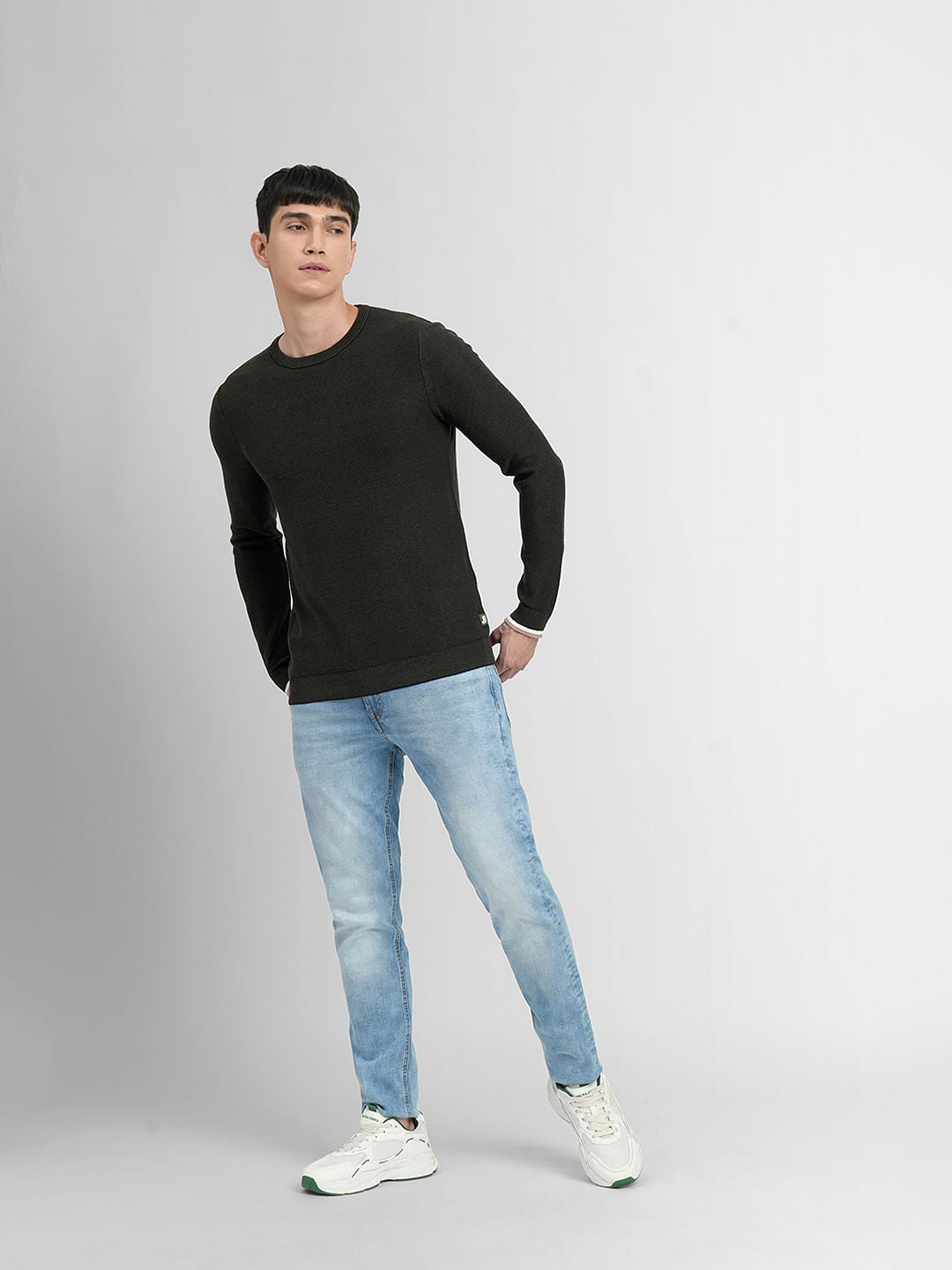 Dark Green Cotton Pullover