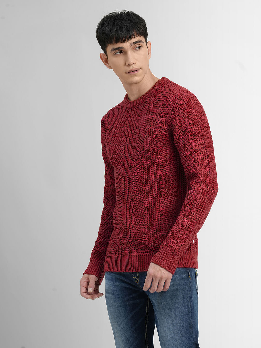 Red Textured Sweater
