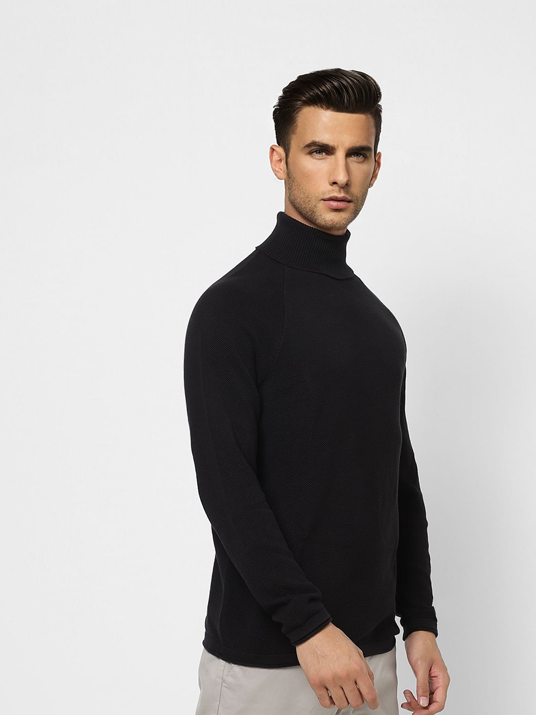 Black Roll Neck Pullover