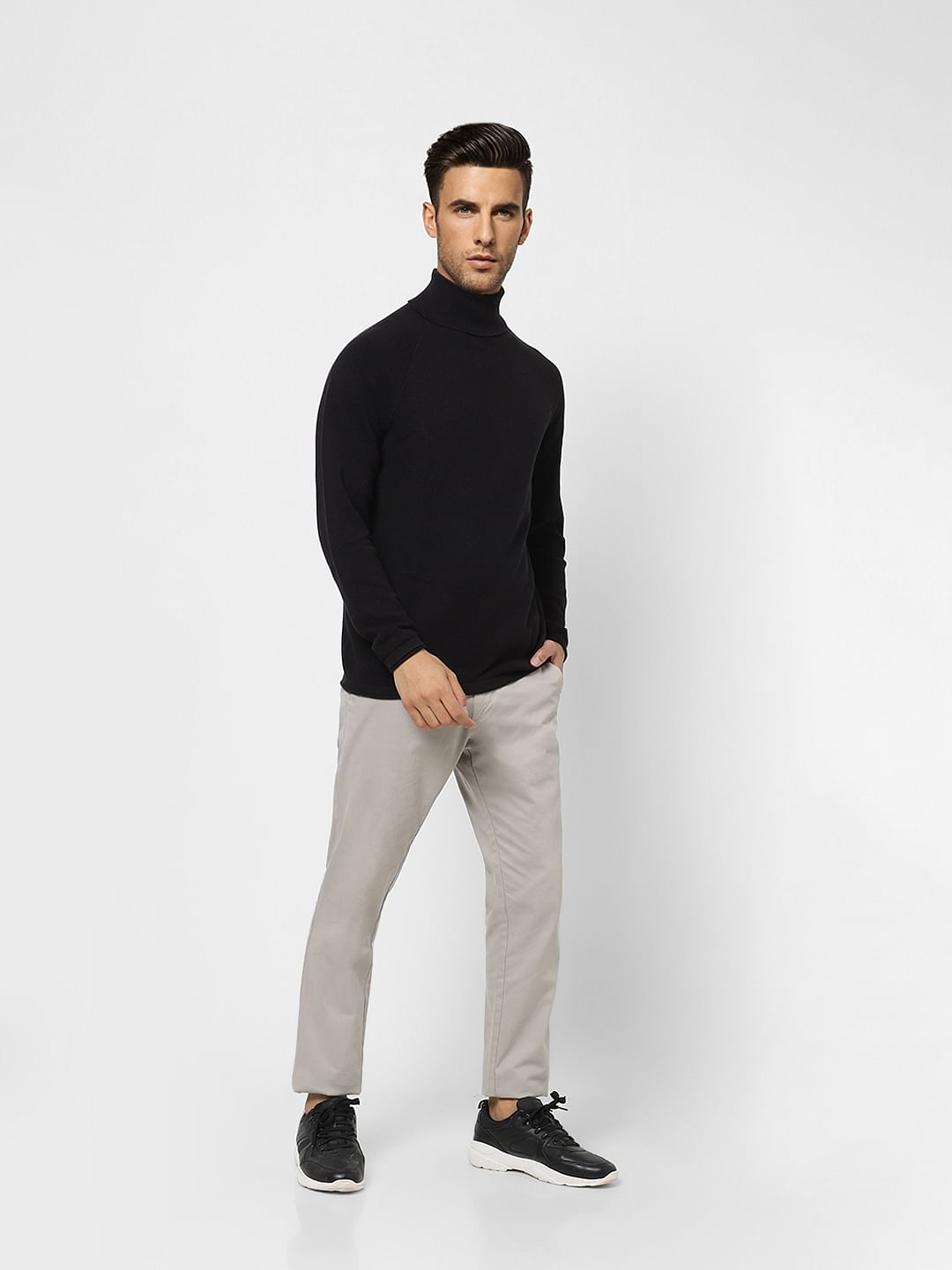 Black Roll Neck Pullover