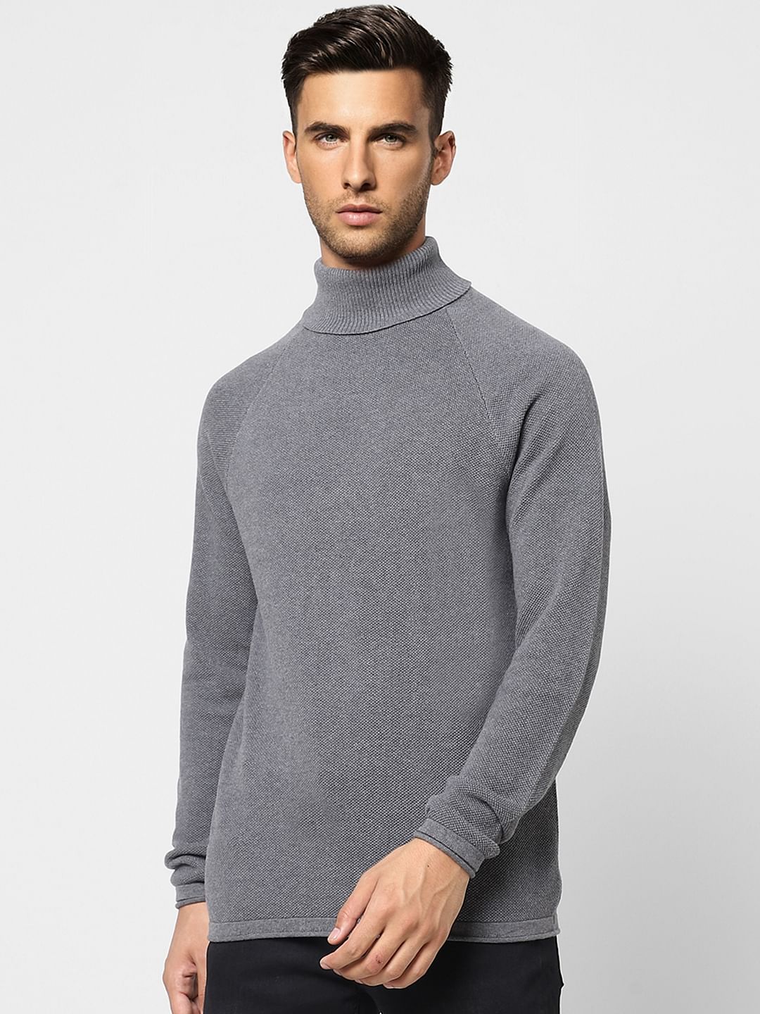 Grey High Neck Pullover