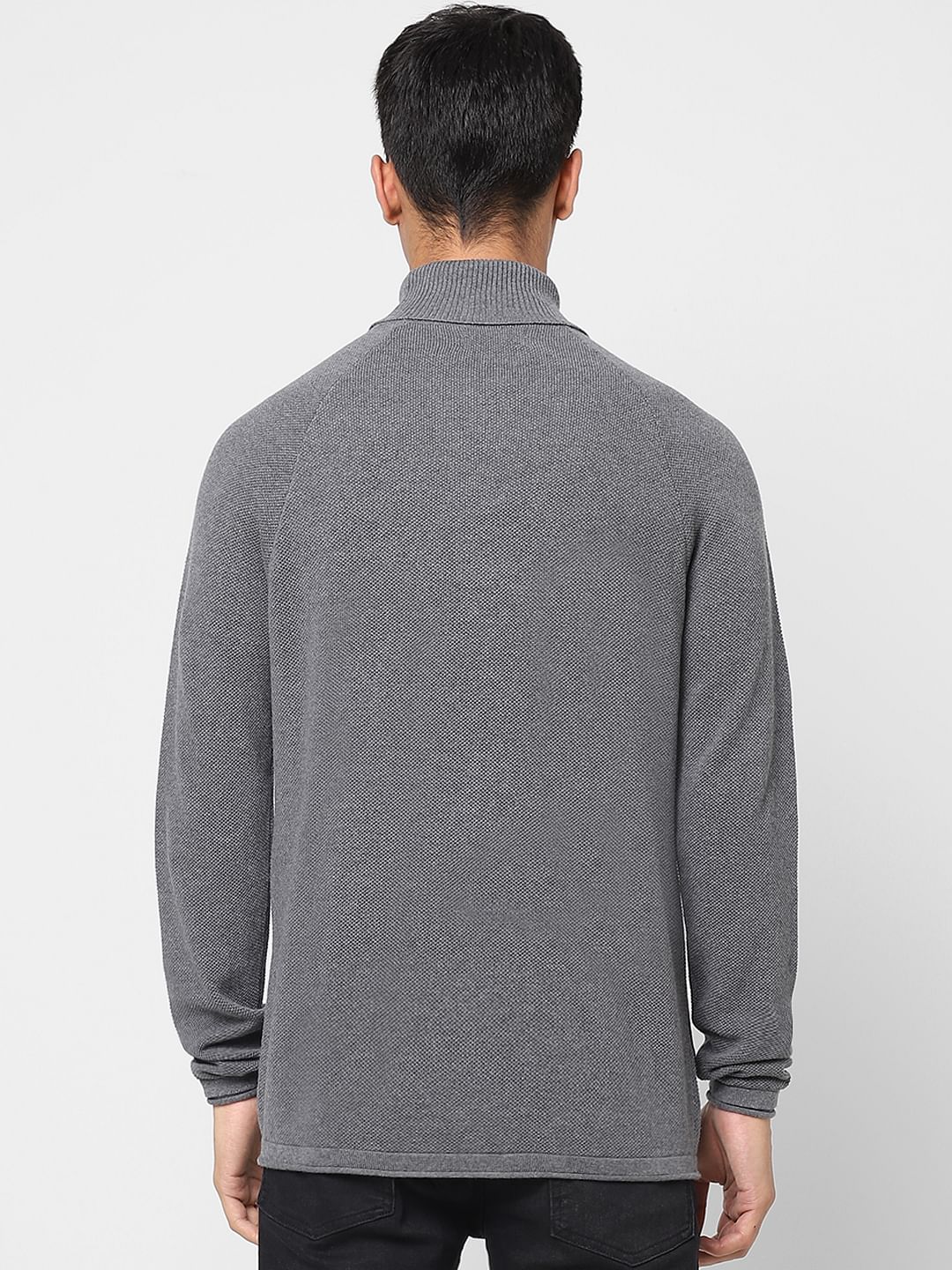 Grey High Neck Pullover