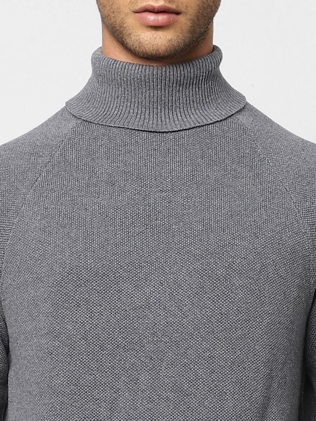 Grey High Neck Pullover