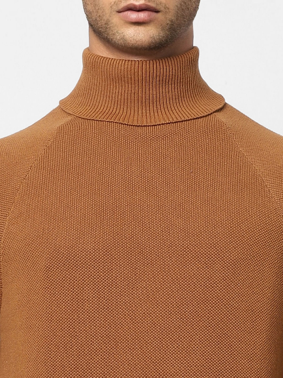 Brown Roll Neck Pullover