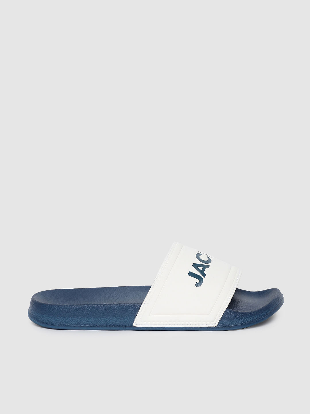 Blue Logo Print Pool Sliders