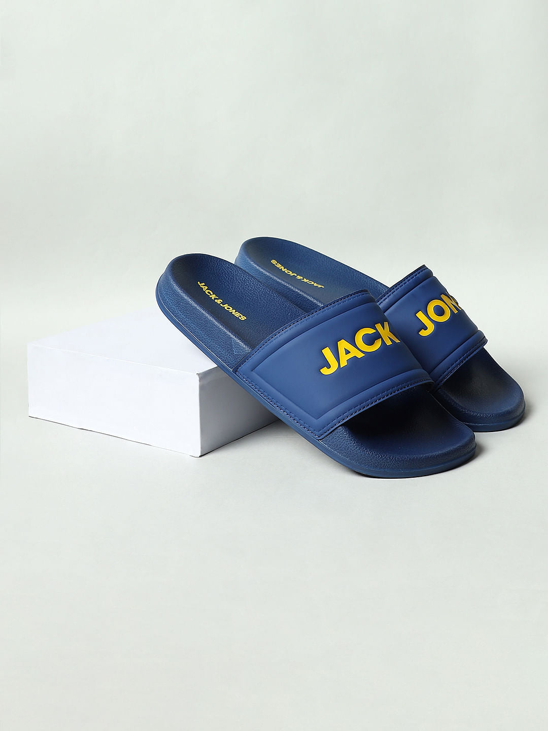Blue Logo Print Sliders