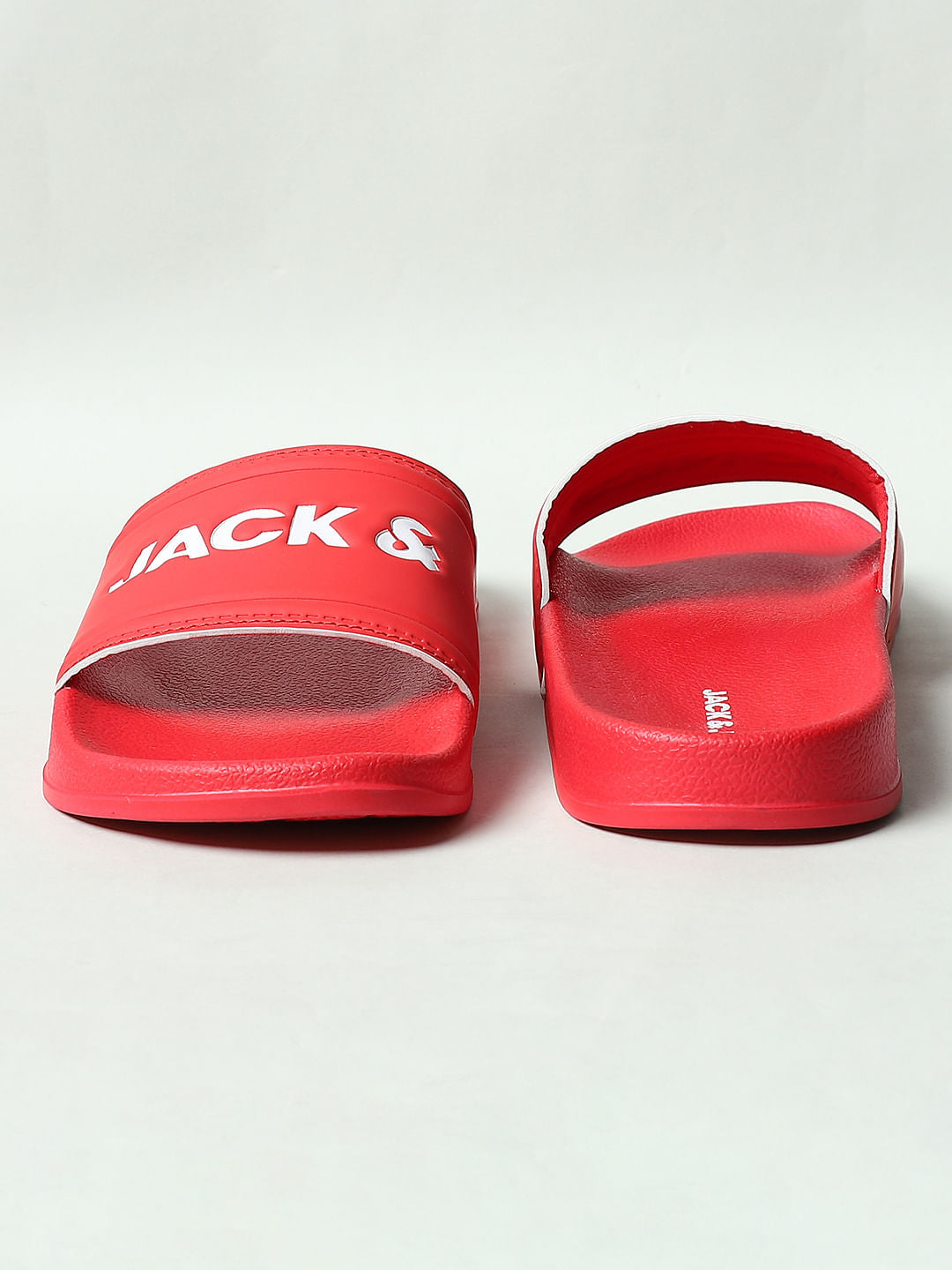 Red Logo Print Sliders
