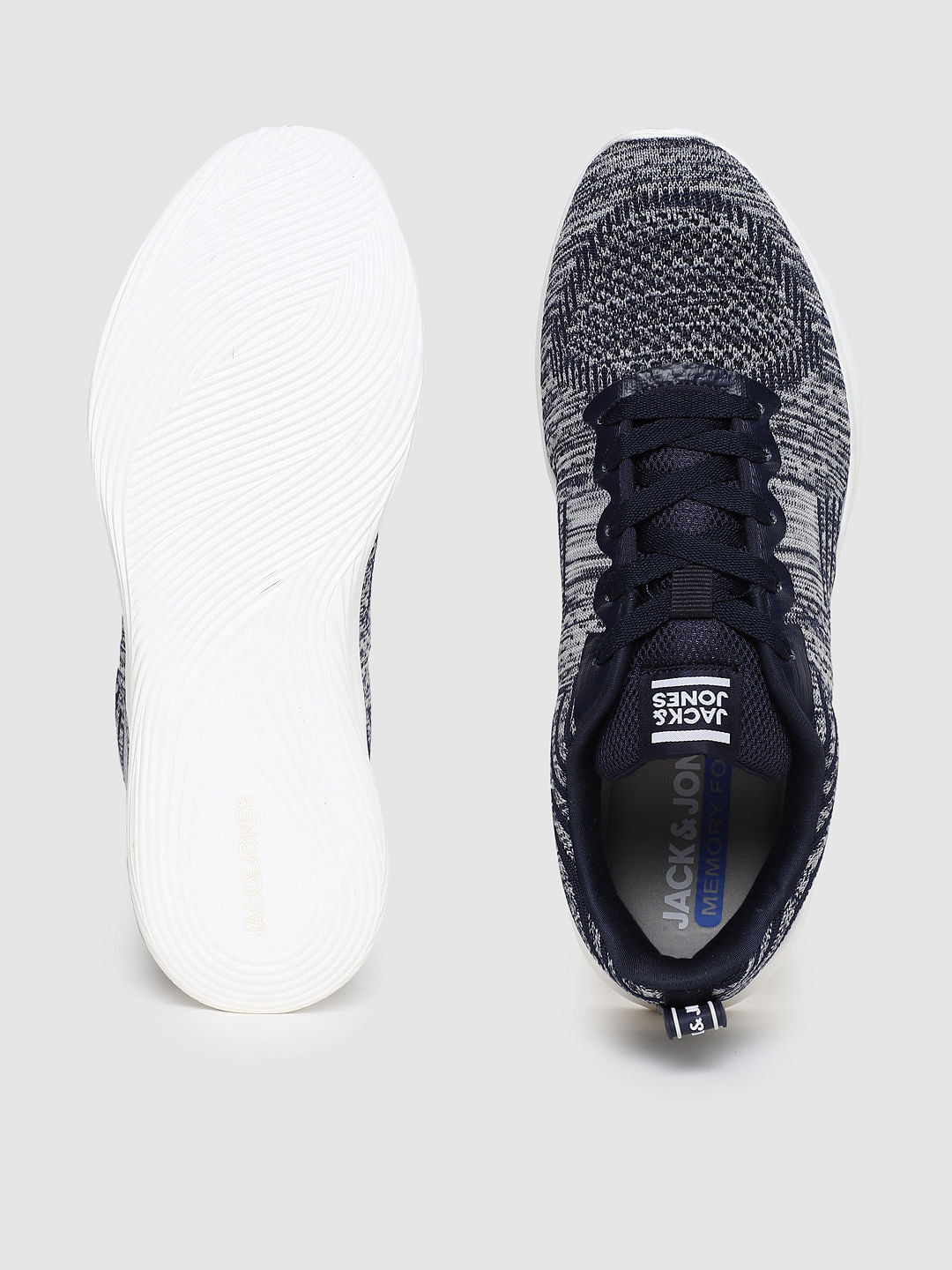 Blue Self-Design Sneakers