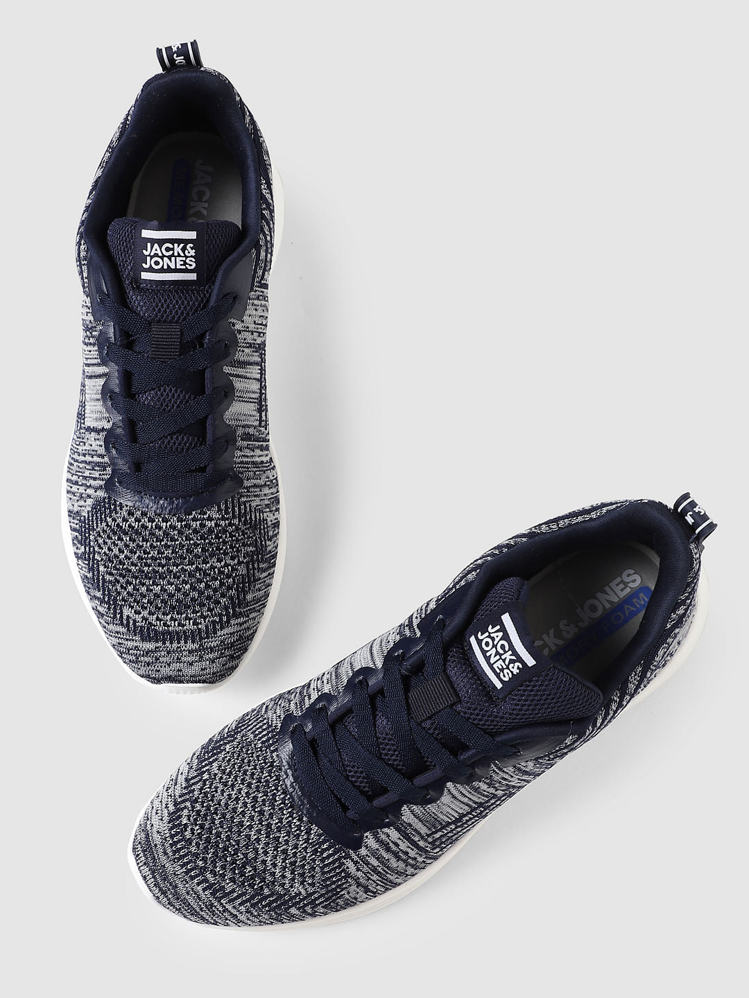 Blue Self-Design Sneakers