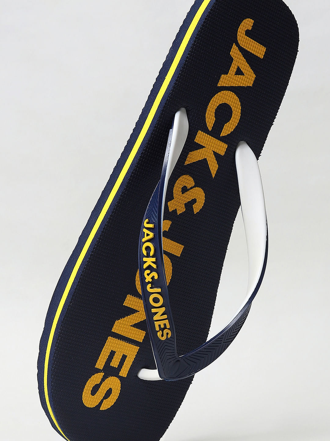Navy Blue Logo Print Flip Flops