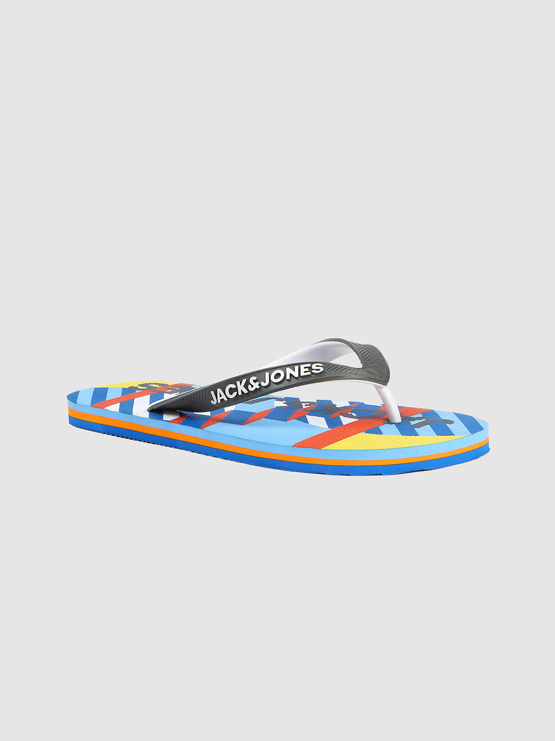 Blue Abstract Print Flip Flops