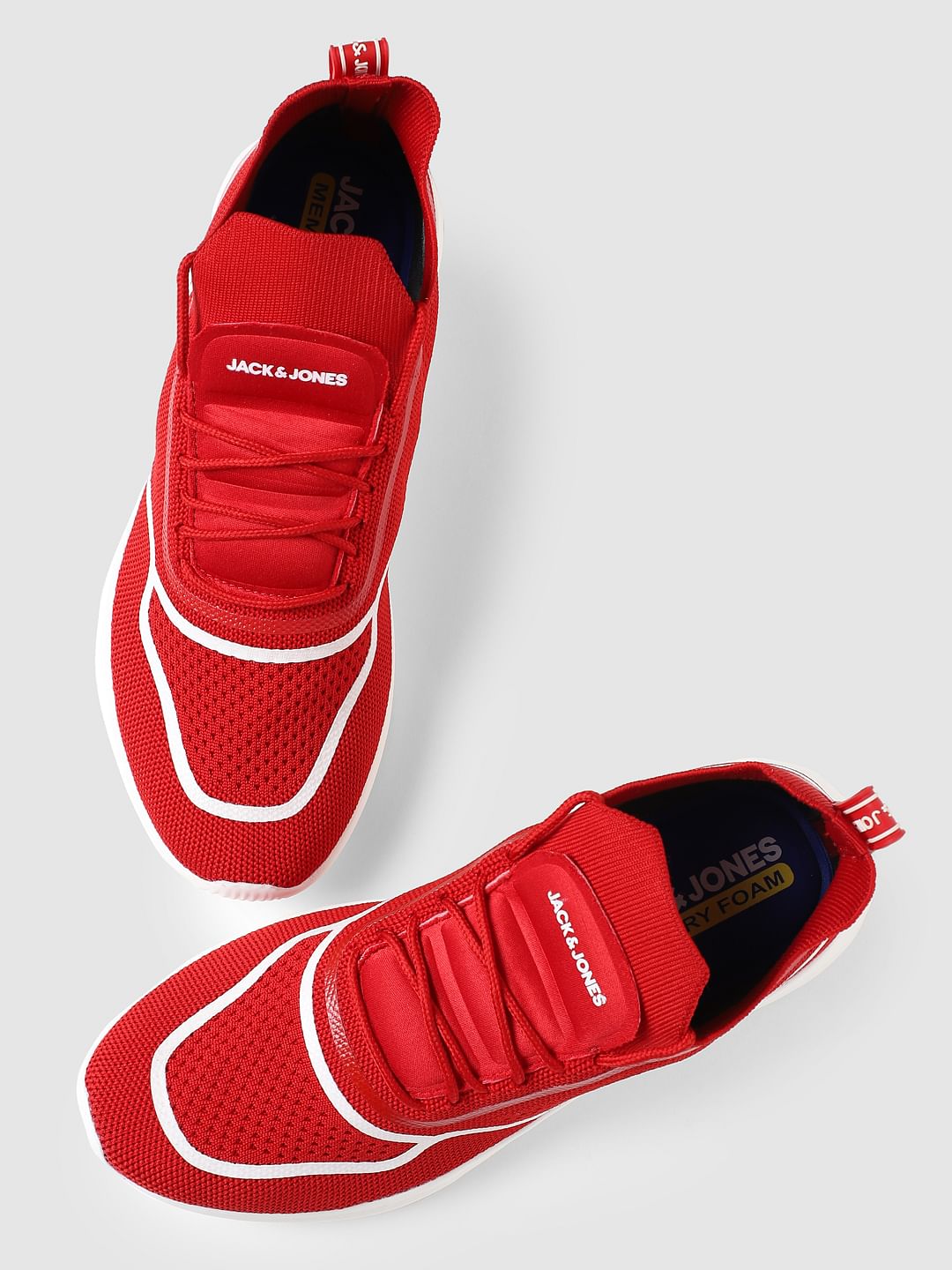Red Lace-Up Sneakers