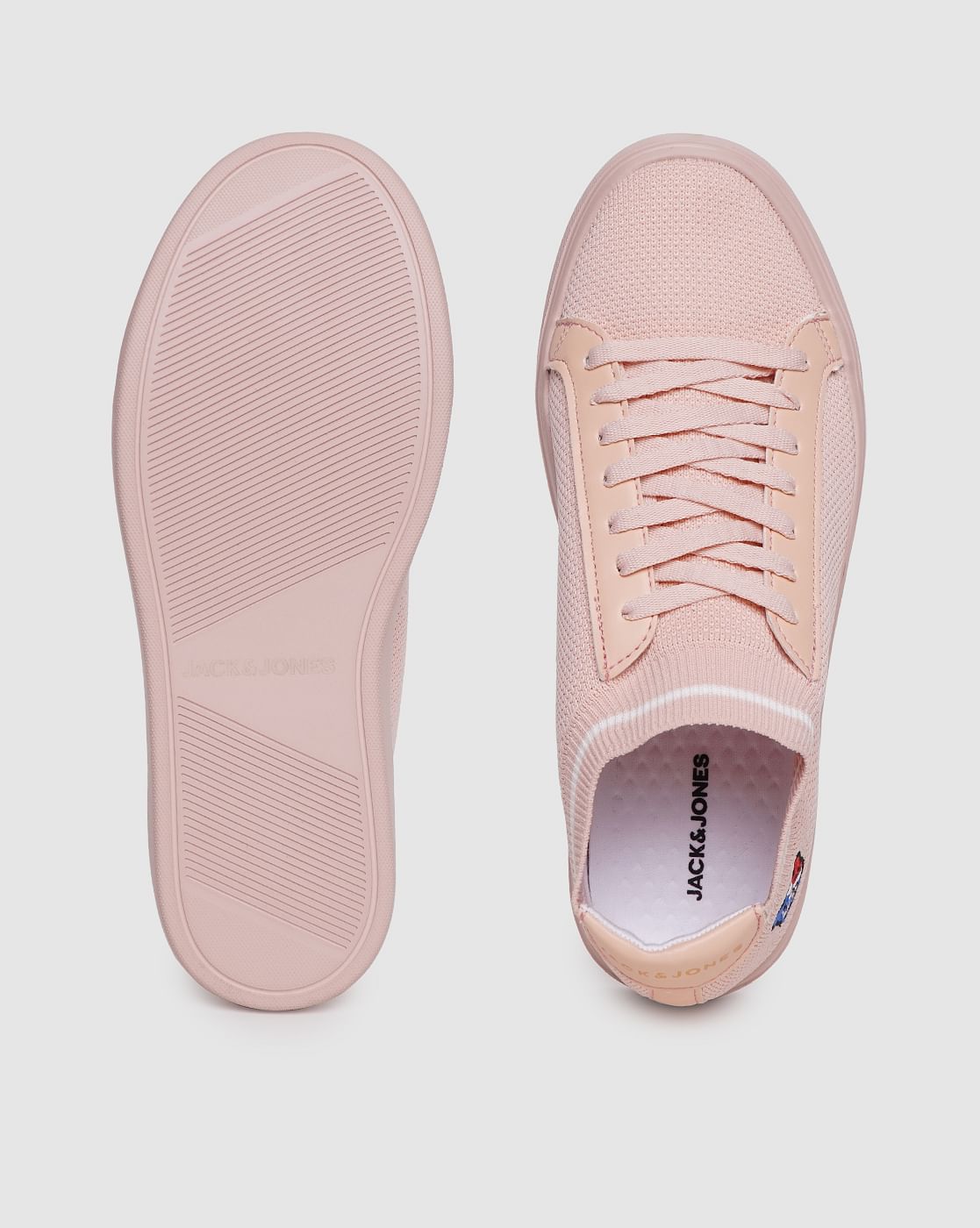 Pink Lace Up Sneakers