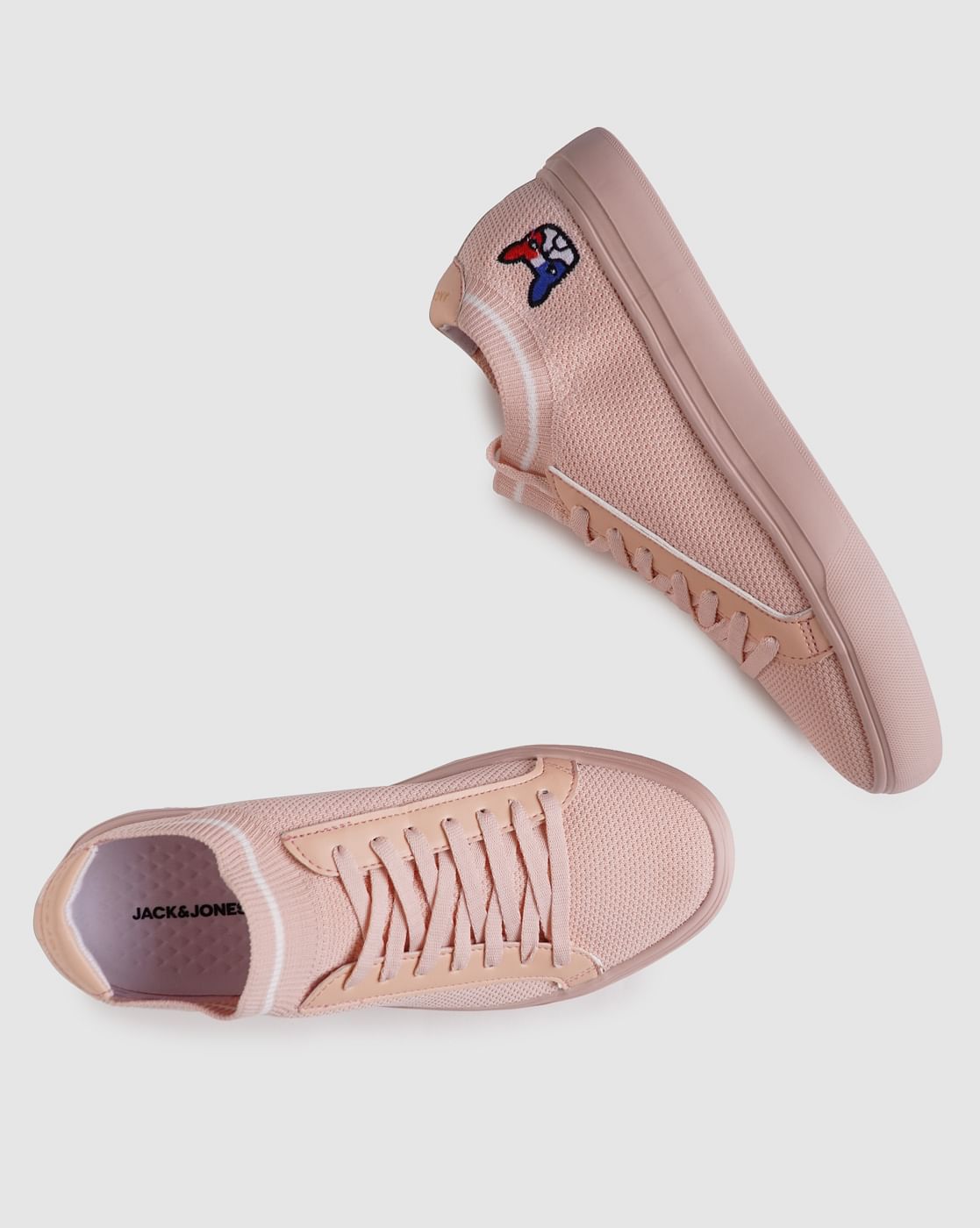 Pink Lace Up Sneakers