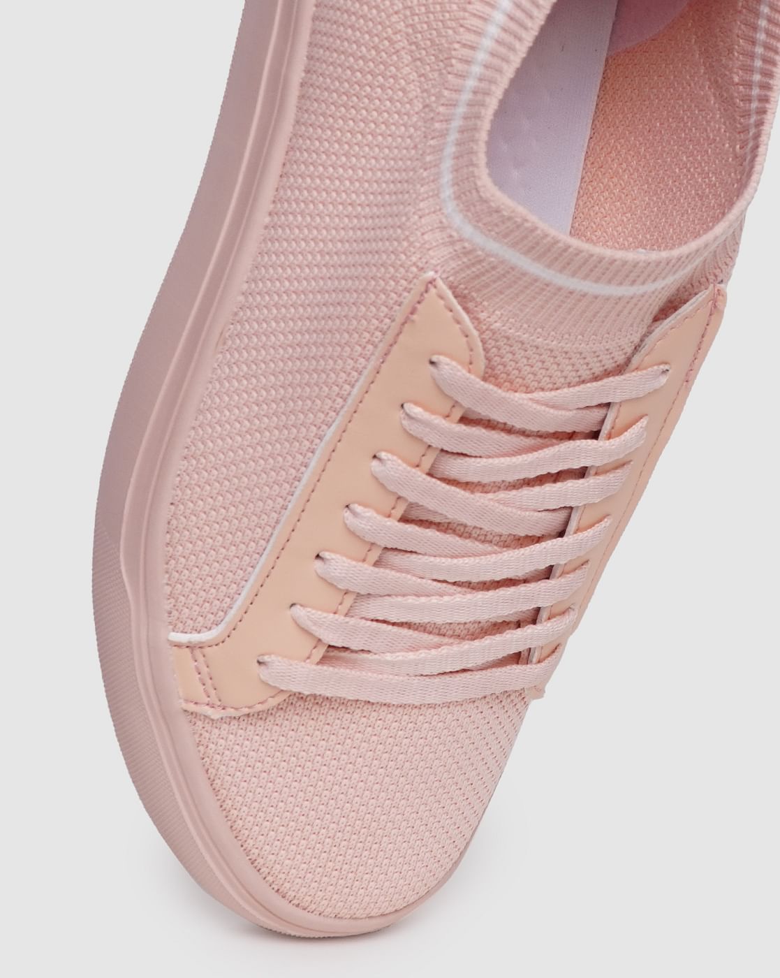 Pink Lace Up Sneakers
