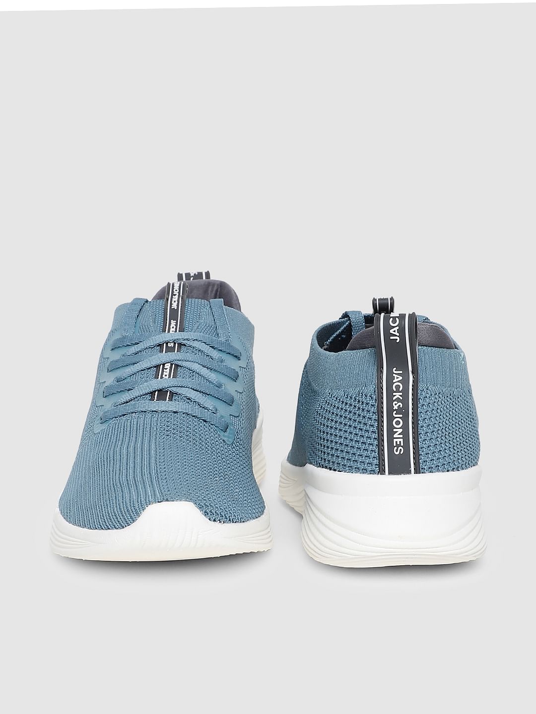 Blue Stretch Knit Sneakers