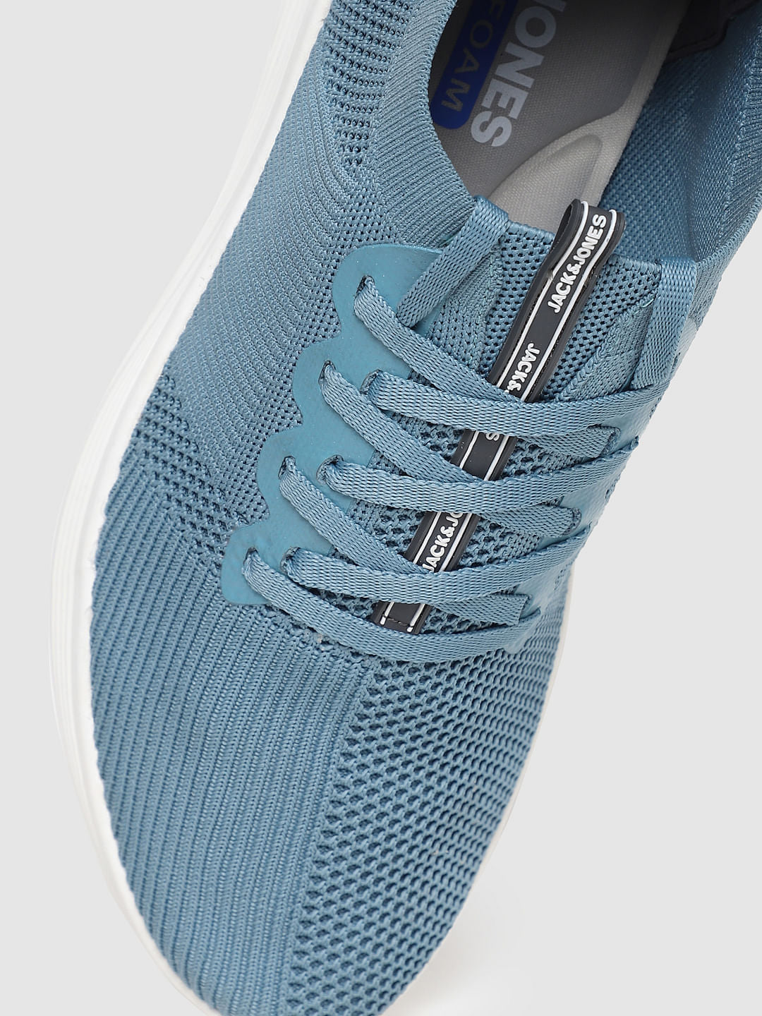 Blue Stretch Knit Sneakers