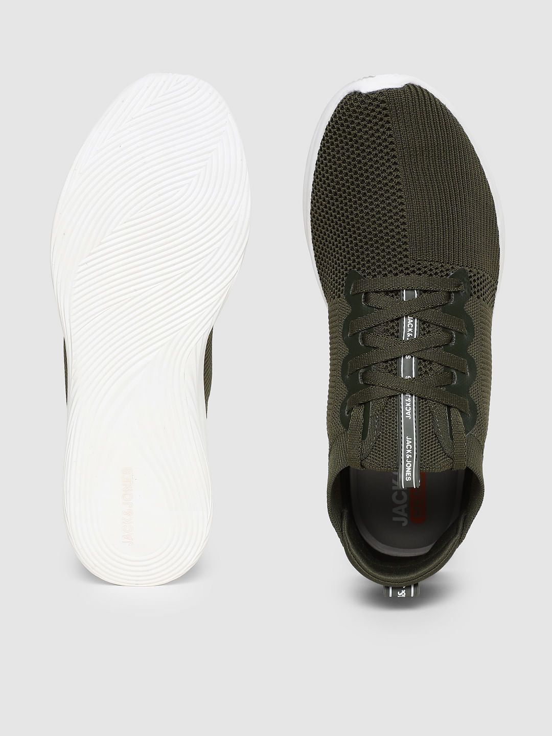 Green Stretch Knit Sneakers